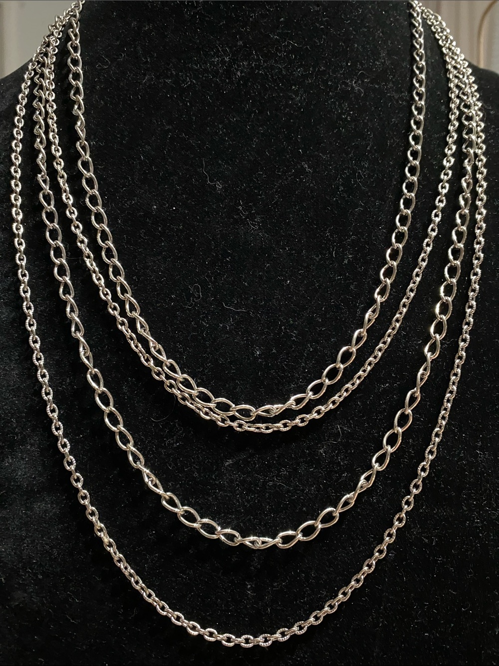 Sarah Coventry Silver-Tone Multi-Strand Chain Necklace